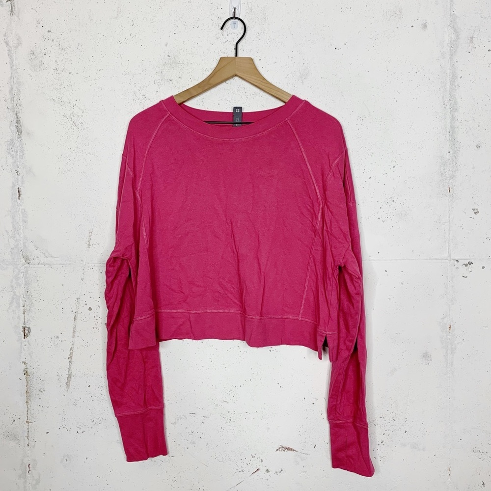 Sweaty Betty After Class Cropped Sweatshirt Adventure Pink